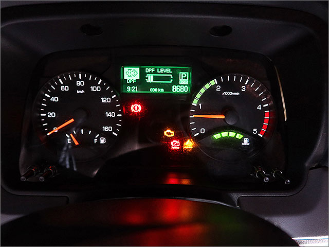 キャンター メーターパネル エンジンチェックランプ AdBlue警告灯 点灯