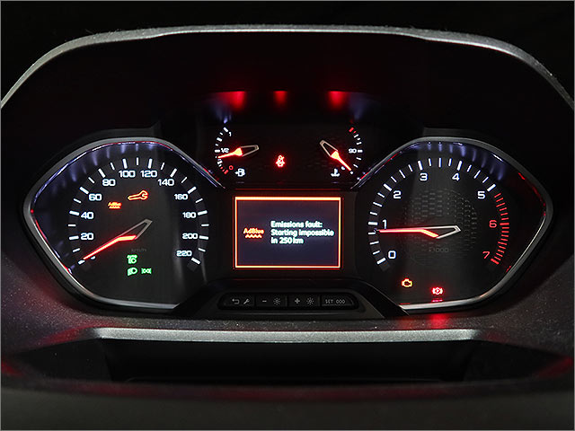 Emissions fault Starting impossible in 250km AdBlueカウントダウン