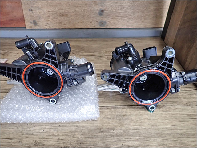 スバル フォレスター SK9 エンジンクーラントバイパスバルブ 新旧比較