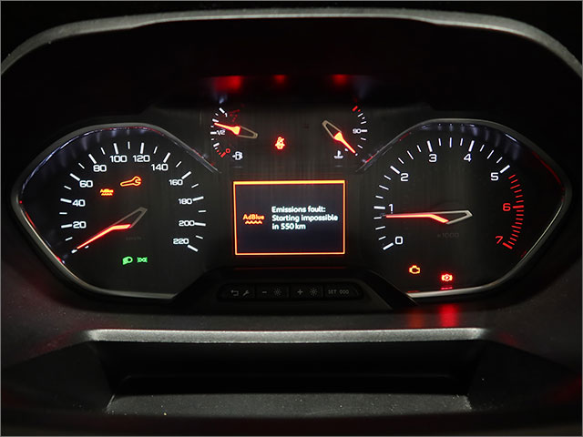プジョーリフター AdBlue Starting impossible in 550km カウントダウン