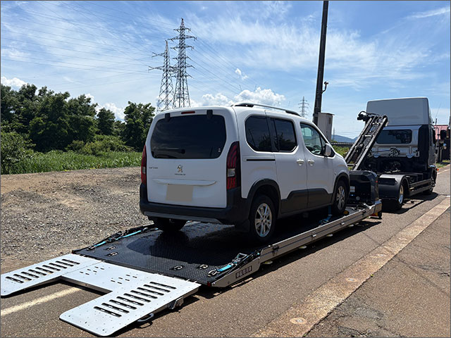 プジョーリフター 積載車で新潟から陸送 ロードサービス